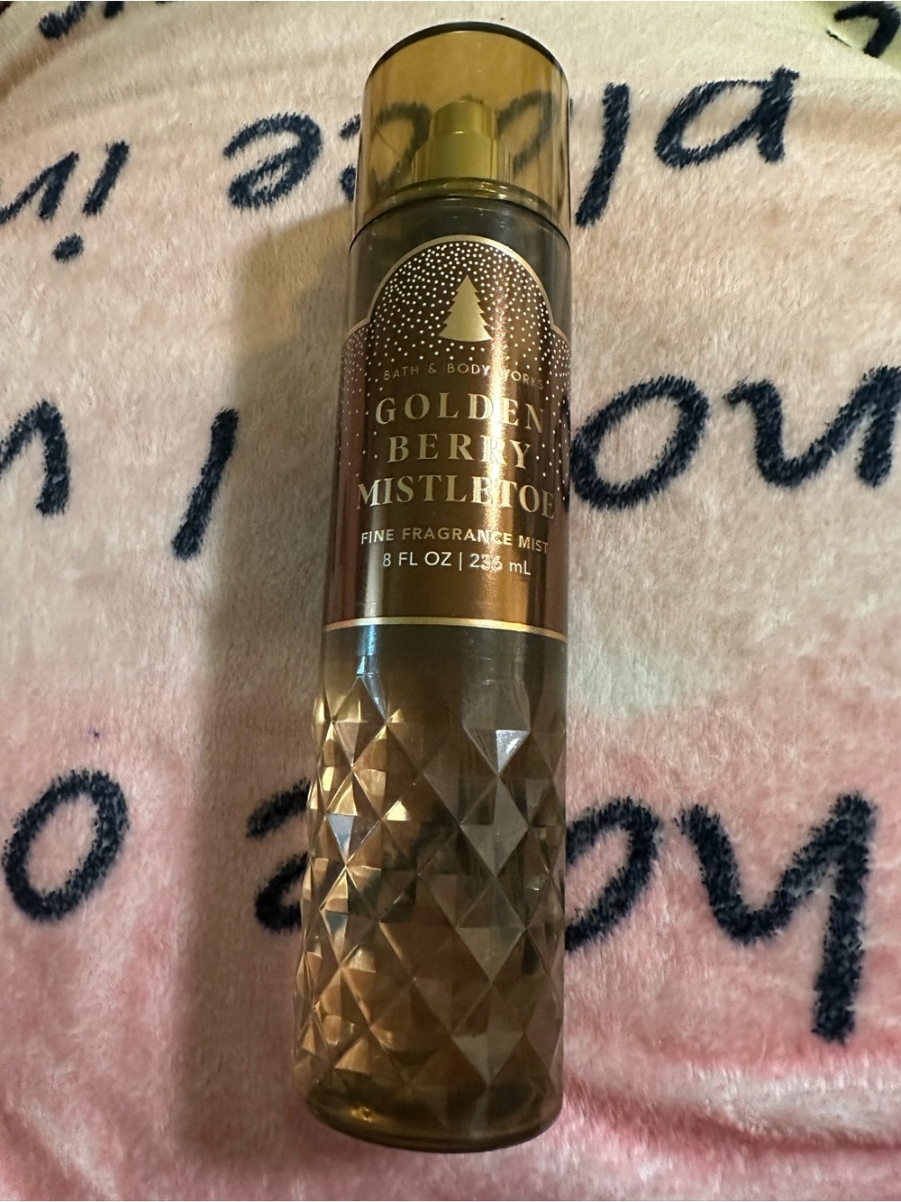 Bath & Body Works Gold Faceted Golden Berry Mistletoe Fragrance Mist